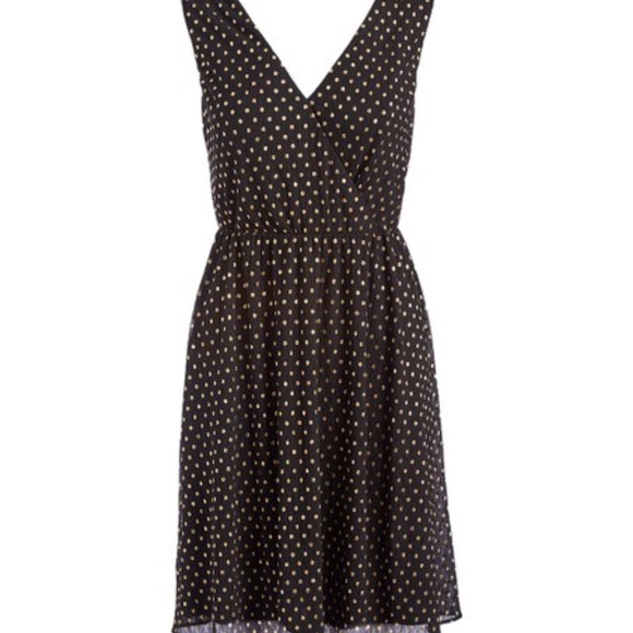 Black/Gold Dot Fit Flare Dress - Picture 2 of 5